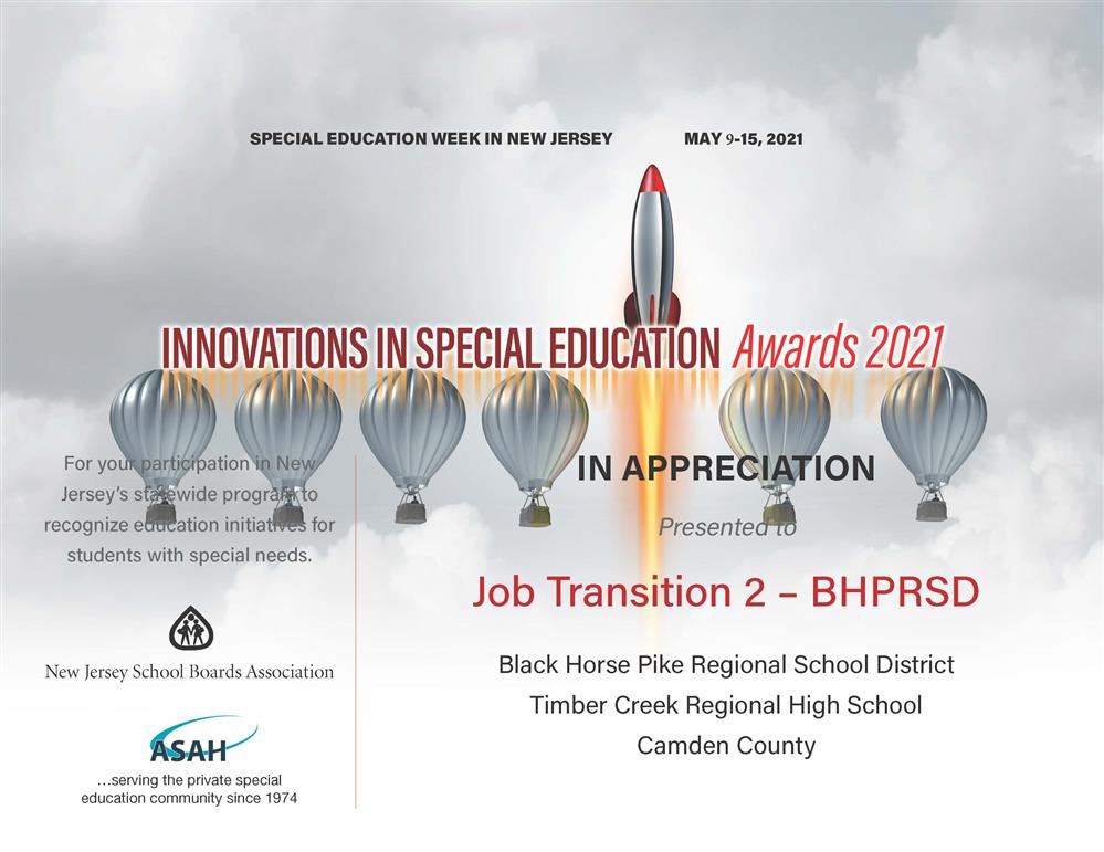 Innovations in Special Education Award 2021 Innovations in Special Education Award 2021